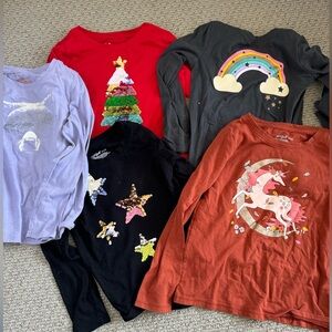 Cat and Jack Colorful Graphic Long Sleeve Shirts Set